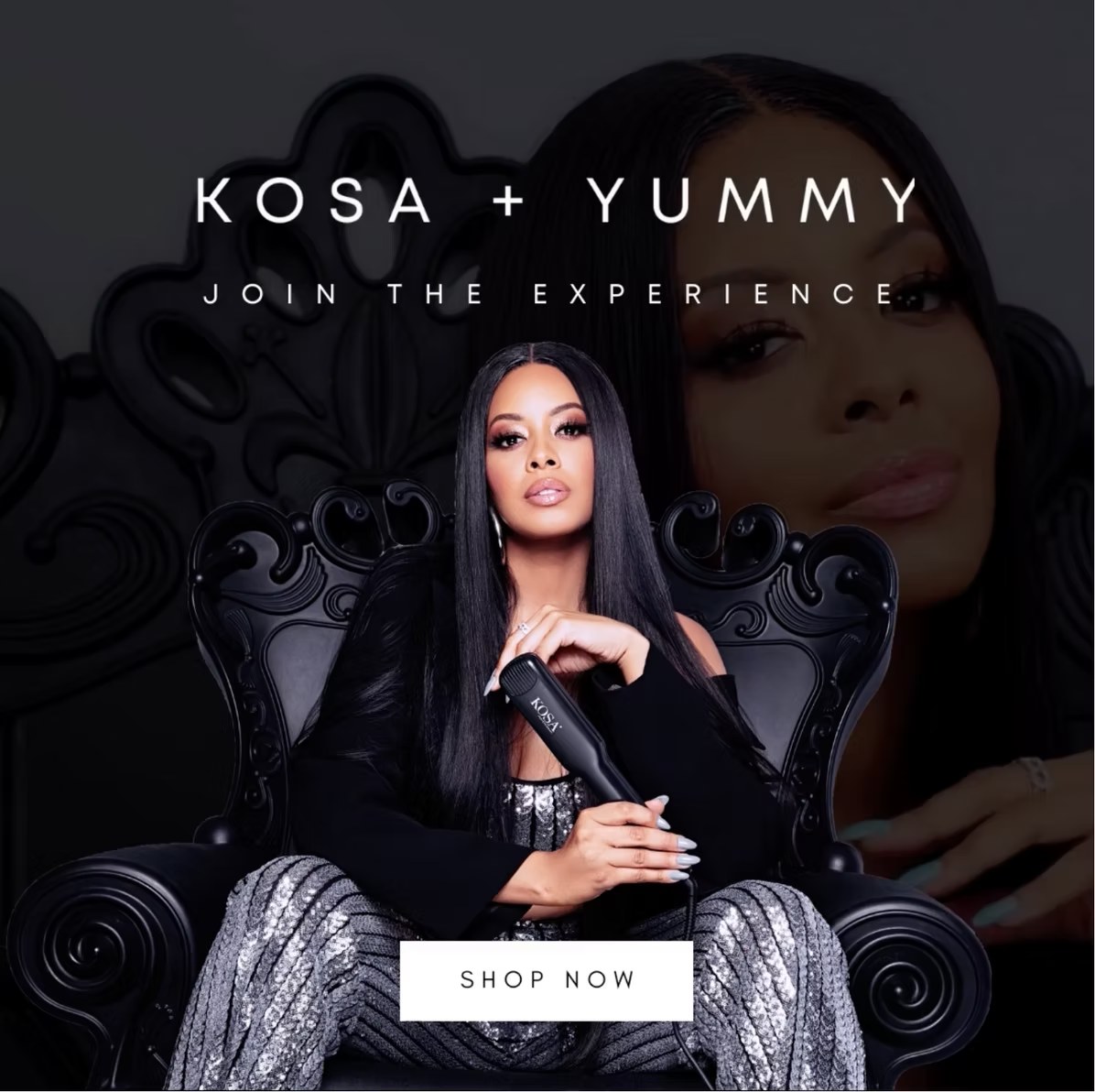 KOSA + Yummy Extensions collaboration campaign key art