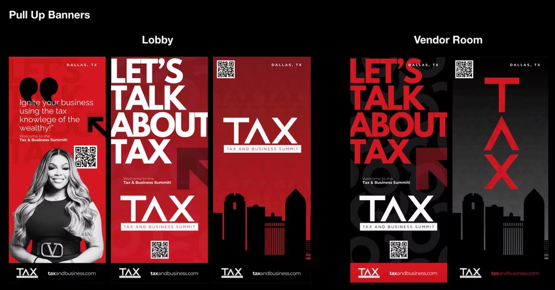 Tax and Business Summit pull-up banner suite