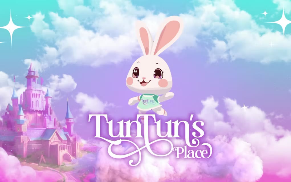 TunTun's Place brand key art with mascot and castle illustration